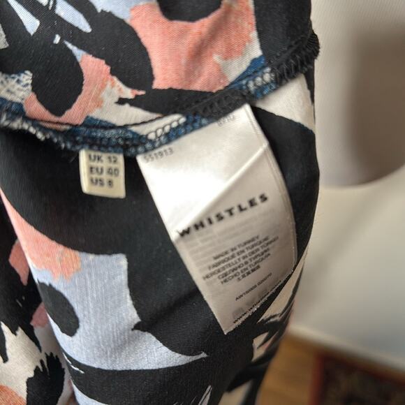 Whistles Navy and Orange Palm Patterned Dress - Picture 6 of 6